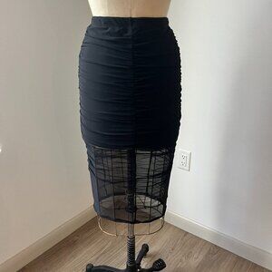 H&M Sheer Tulle Pencil Skirt Lined Mini S
